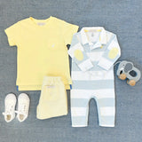 Shelton Shorts Seaside Sunny Yellow Seersucker With Worth Avenue White Stork - Born Childrens Boutique