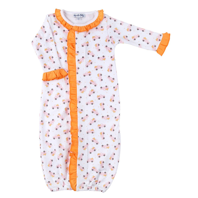 Picking Pumpkin Pink Ruffle Front Con - Born Childrens Boutique