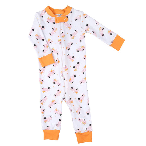 Picking Pumpkin Pink Zipped Pajama - Born Childrens Boutique