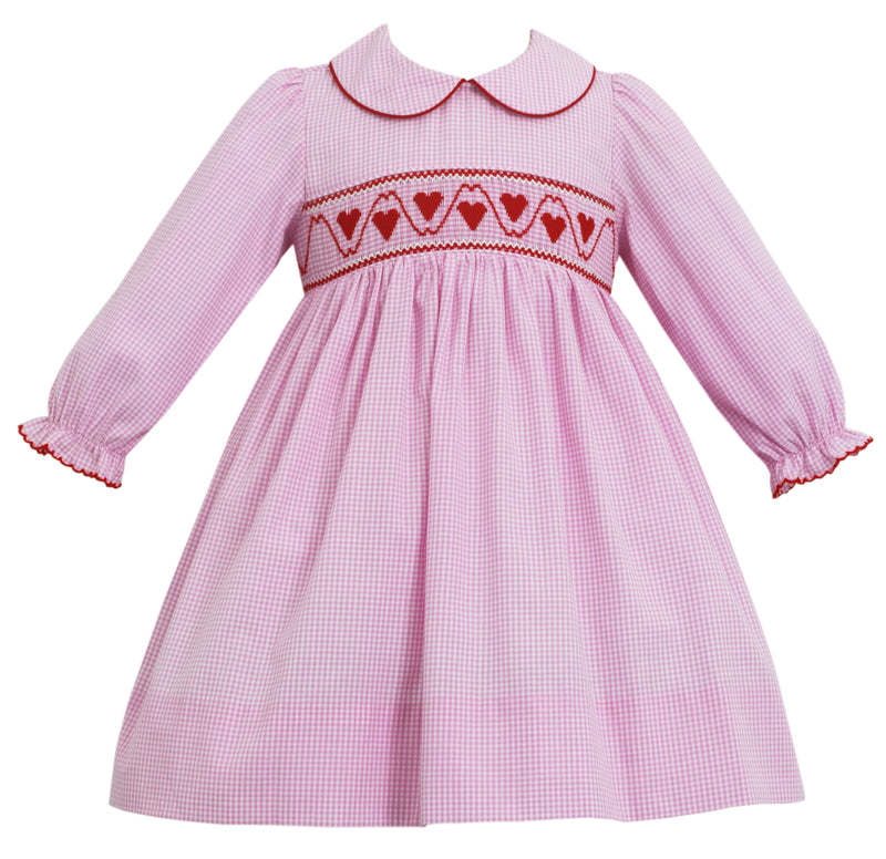 Hearts - Dress w/Collar L/S - Born Childrens Boutique