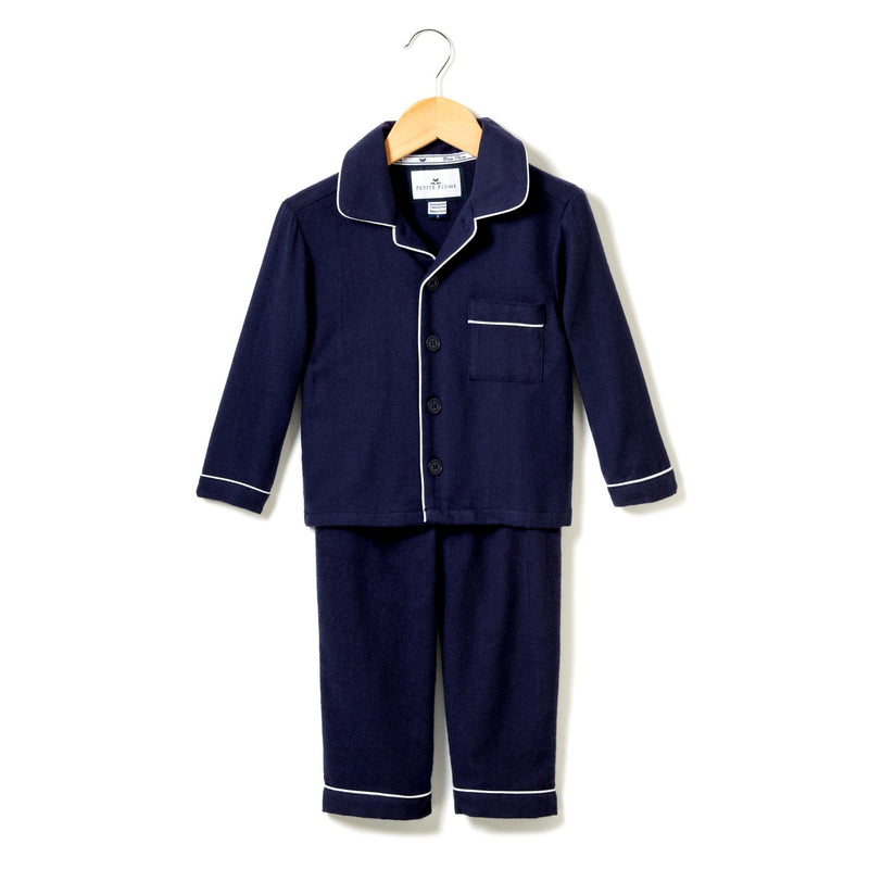 Classic Navy Flannel Pajamas - Born Childrens Boutique