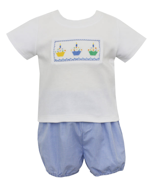 126M -  Petit Cupcakes Boy Bloomer Set - Born Childrens Boutique