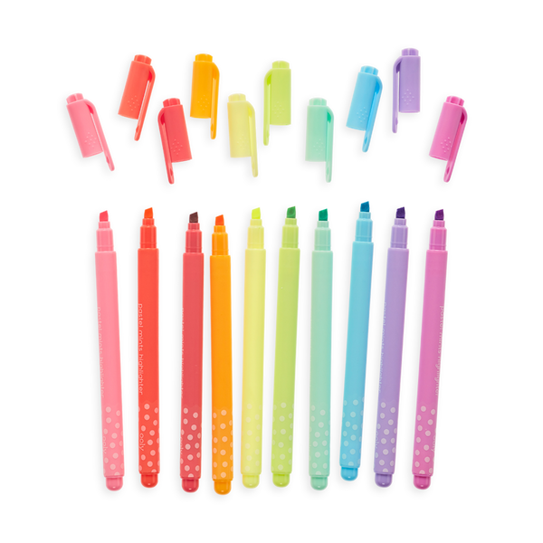 Pastel Mints Scented Flextip Highlighters Set of 10 - Born Childrens Boutique