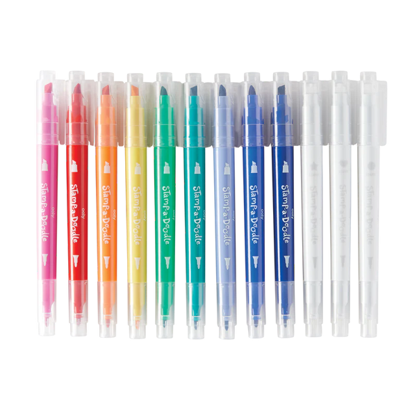 Stamp-A-Doodle Double Ended Markers Set of 12 - Born Childrens Boutique