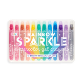 Rainbow Sparkle Metallic Watercolor Gel Crayons Set of 12 - Born Childrens Boutique
