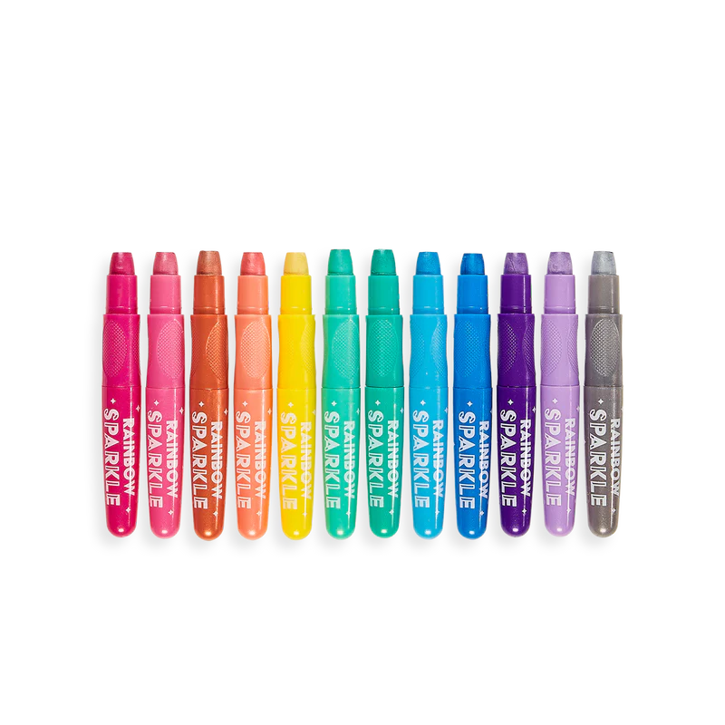 Rainbow Sparkle Metallic Watercolor Gel Crayons Set of 12 - Born Childrens Boutique