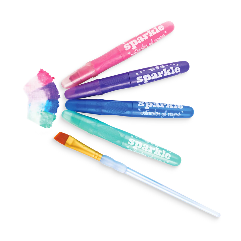 Rainbow Sparkle Metallic Watercolor Gel Crayons Set of 12 - Born Childrens Boutique