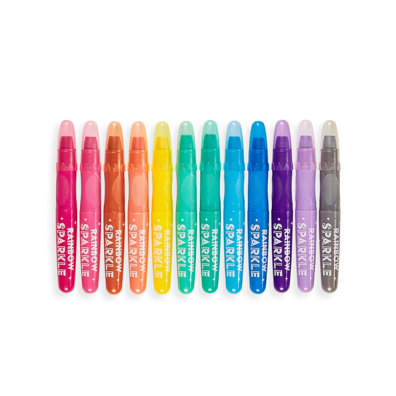 Rainbow Sparkle Metallic Watercolor Gel Crayons Set of 12 - Born Childrens Boutique