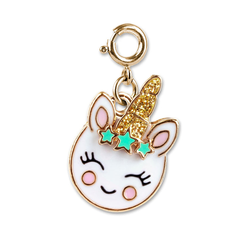 Charm It!, Gold Unicorn Smiley Charm - Born Childrens Boutique