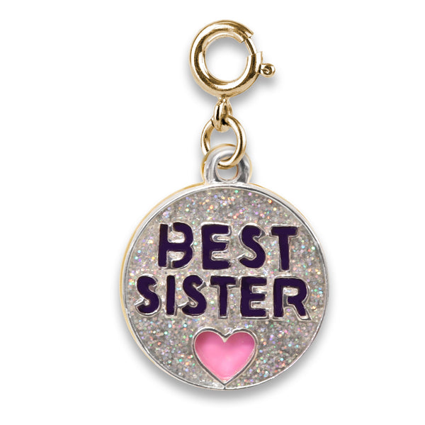 Charm It!, Gold Glitter Best Sister Charm - Born Childrens Boutique