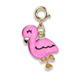 Charm It!, Gold Glitter Flamingo Charm - Born Childrens Boutique