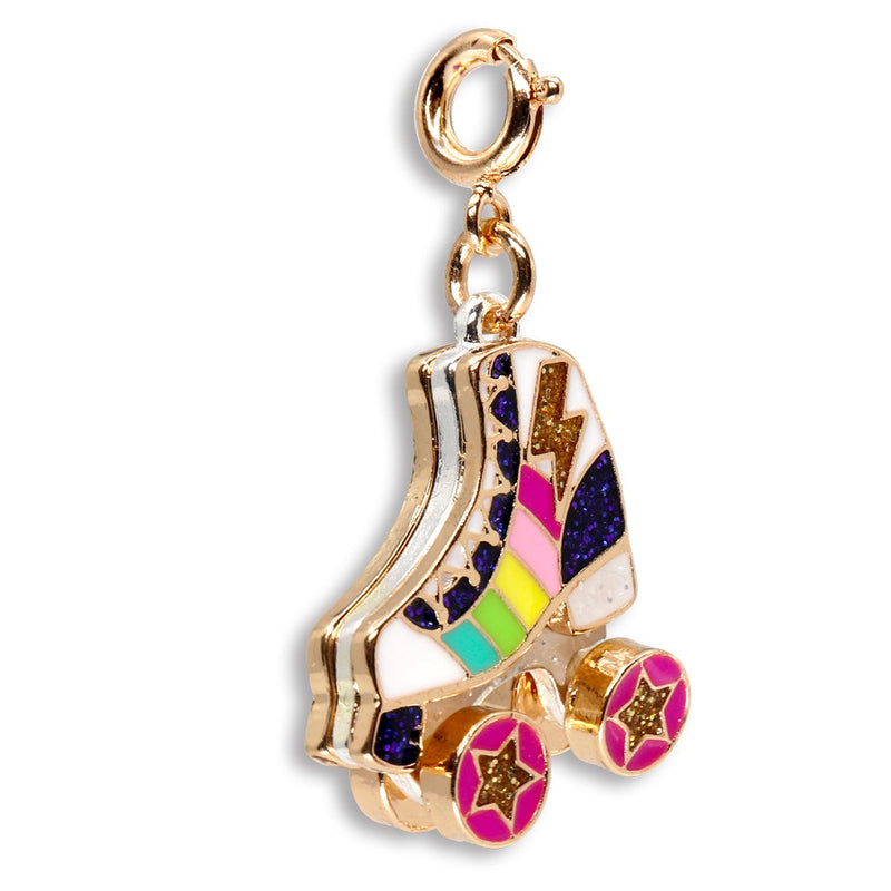 Charm It!, Gold Rainbow Rollerskate Charm - Born Childrens Boutique