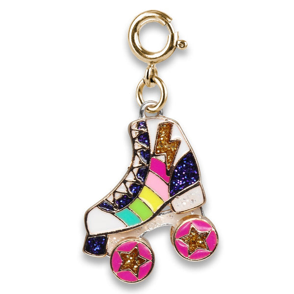 Charm It!, Gold Rainbow Rollerskate Charm - Born Childrens Boutique