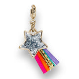 Charm It!, Gold Glitter Shooting Star Charm - Born Childrens Boutique