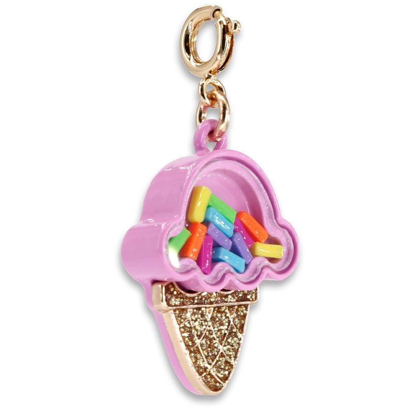 Charm It!, Gold Ice Cream Cone Shaker Charm - Born Childrens Boutique