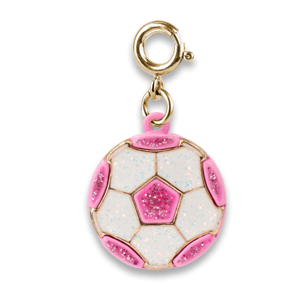 Charm It!, Gold Glitter Soccer Ball Charm - Born Childrens Boutique