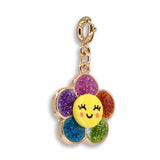 Charm It!, Gold Glitter Happy Flower Charm - Born Childrens Boutique