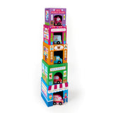 Stackables Nested Cardboard Toys & Cars Set - Rainbow Town 10 Pc - Born Childrens Boutique
