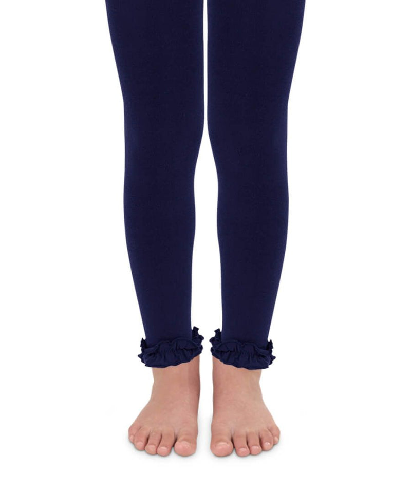 Jefferies Cotton Ruffle Footless Tights Navy - Born Childrens Boutique