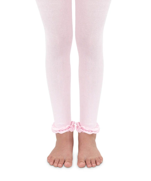 Jefferies Cotton Ruffle Footless Tights Pink - Born Childrens Boutique