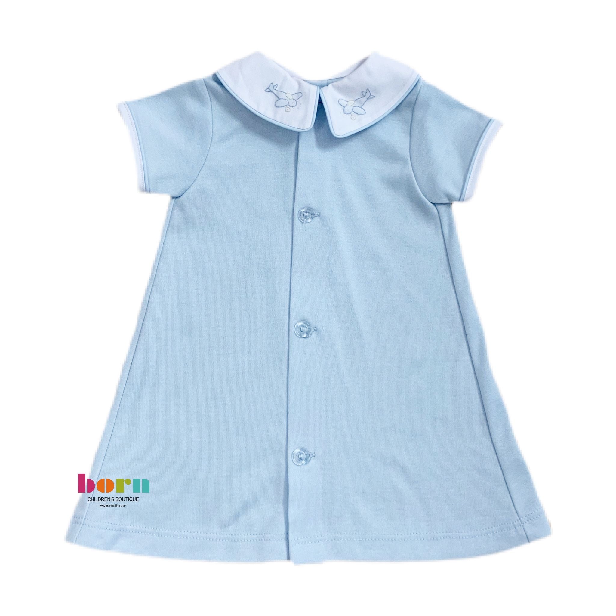 Knit Gown, Blue Plane - Born Childrens Boutique