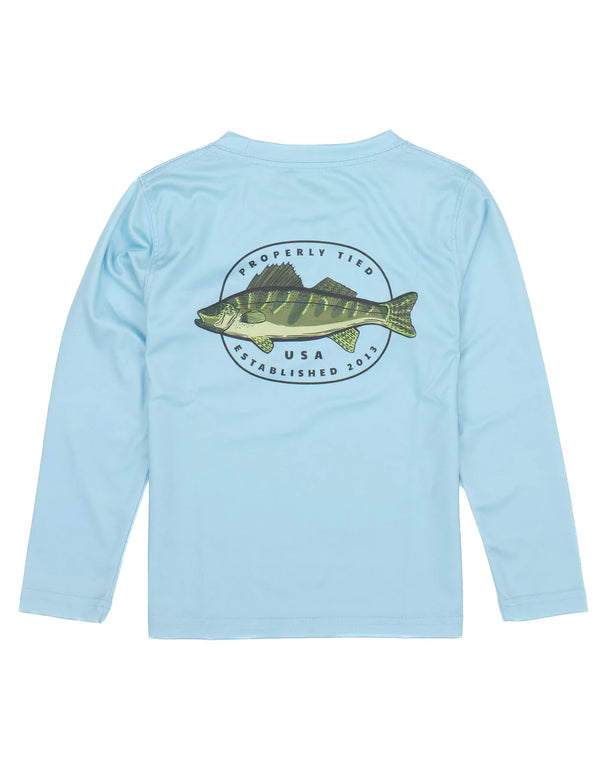 Performance Tee LS Hooked Light Blue - Born Childrens Boutique