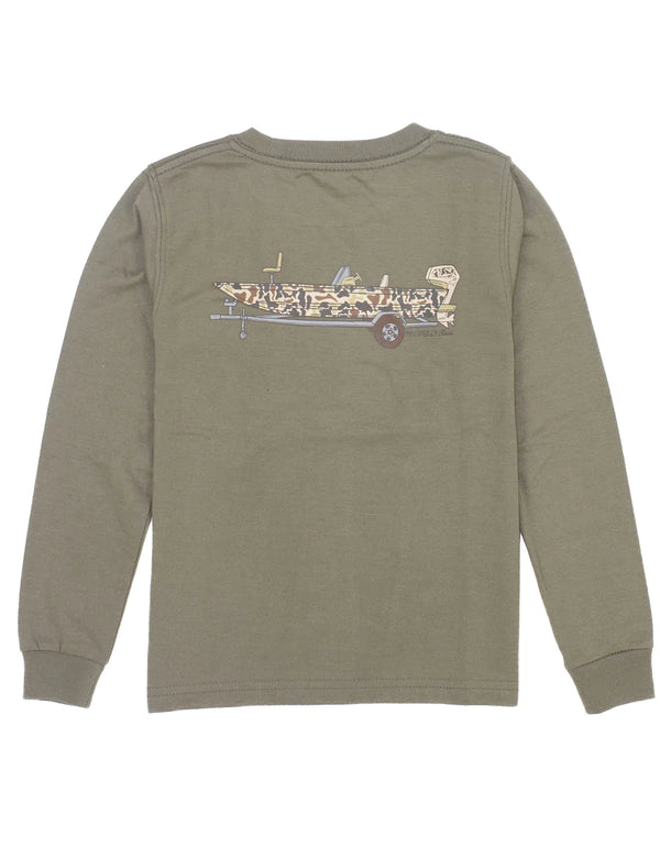 Camo Boat Long Sleeve Tan - Born Childrens Boutique