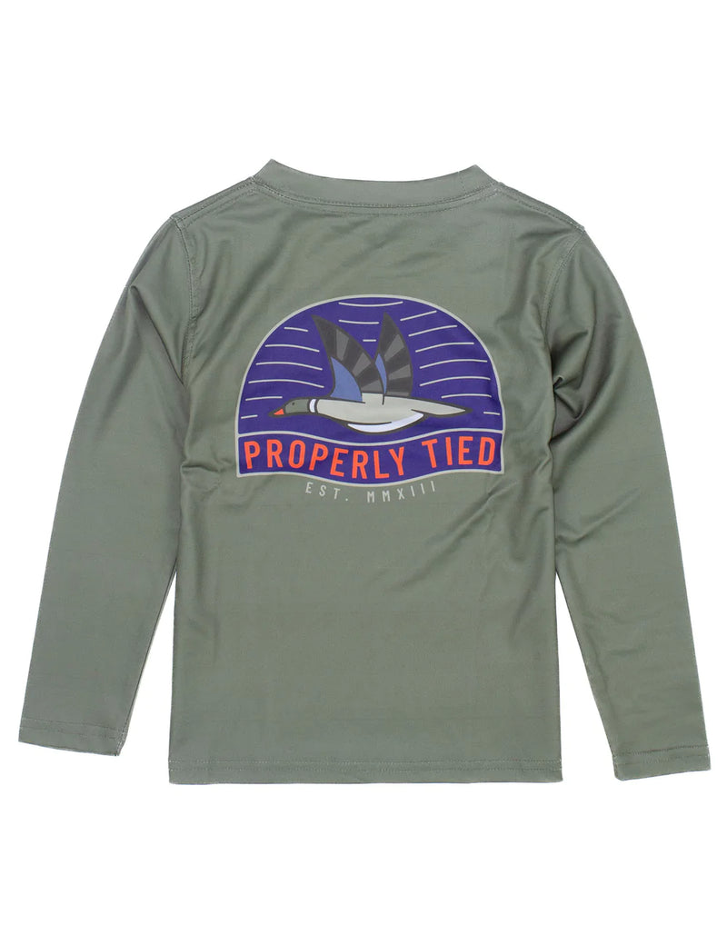 Performance Tee LS Mallard Olive - Born Childrens Boutique