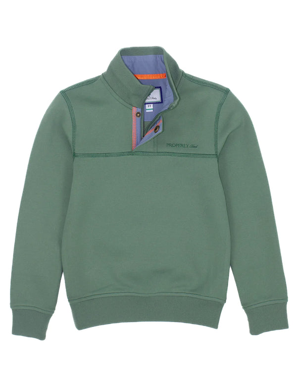 Kennedy Pullover Olive - Born Childrens Boutique