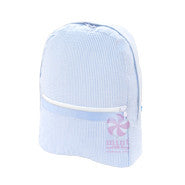 Oh Mint Baby Blue Seersucker Backpack - Born Childrens Boutique