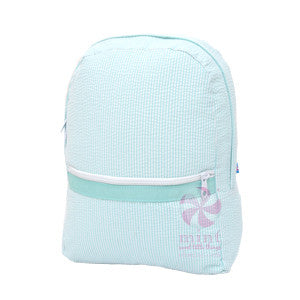 Oh Mint Mint Seersucker Backpack - Born Childrens Boutique