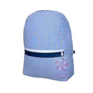 Oh Mint Navy Seersucker Backpack - Born Childrens Boutique