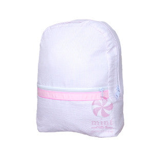 Oh Mint Pink Seersucker Backpack - Born Childrens Boutique