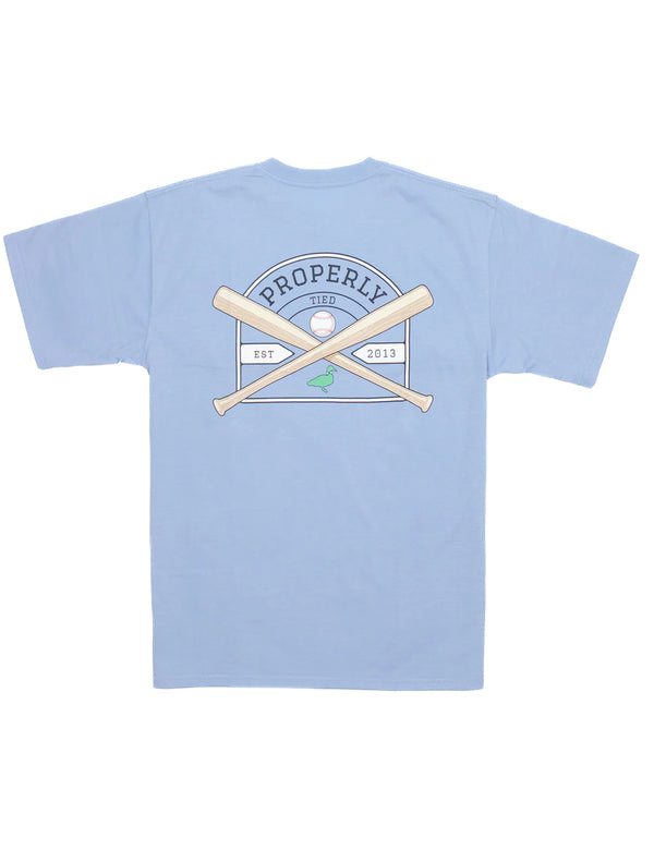 Baseball Shield SS - Light Blue - Born Childrens Boutique