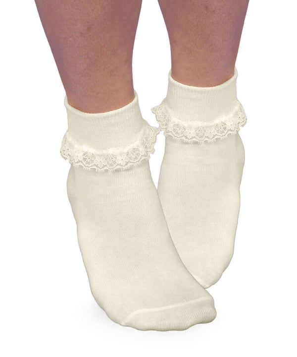 Jefferies Smooth Toe Simplicity Lace Turn Cuff Socks (1 pair) - Born Childrens Boutique