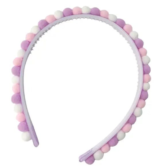 Pom Pom Headband - Pink & Lavender - Born Childrens Boutique