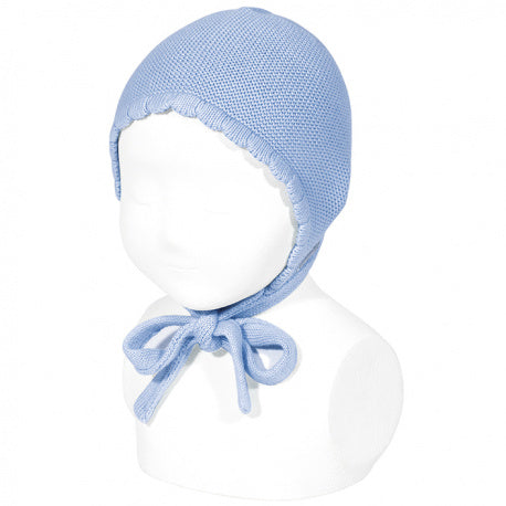 Garter Stitch Bonnet French Blue - Born Childrens Boutique