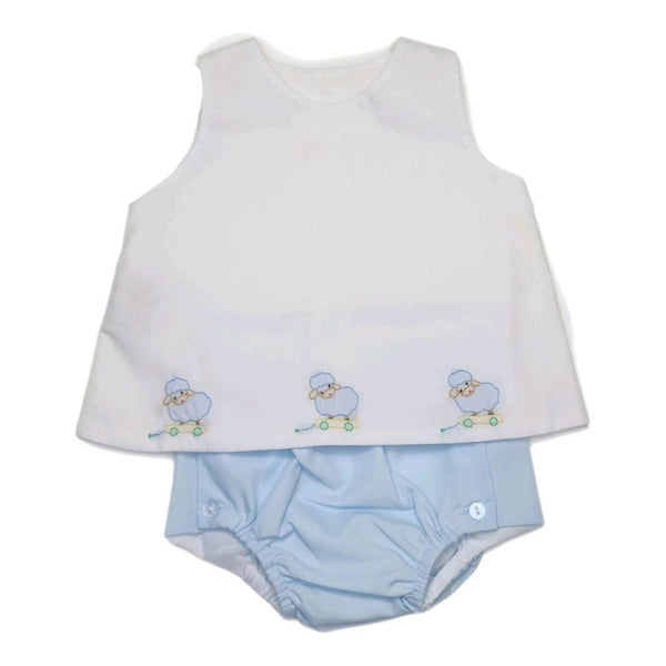 Baby Sen Blue Bailey Boy Diaper Set-Little Lambs - Born Childrens Boutique