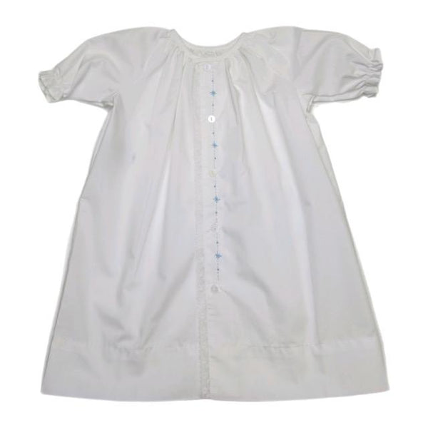 Baby Sen Quinn Boy Daygown-Blue Stitching - Born Childrens Boutique