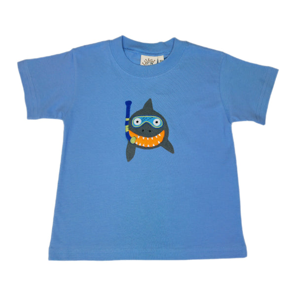 Shark w/ Snorkel Chambray Shirt - Born Childrens Boutique