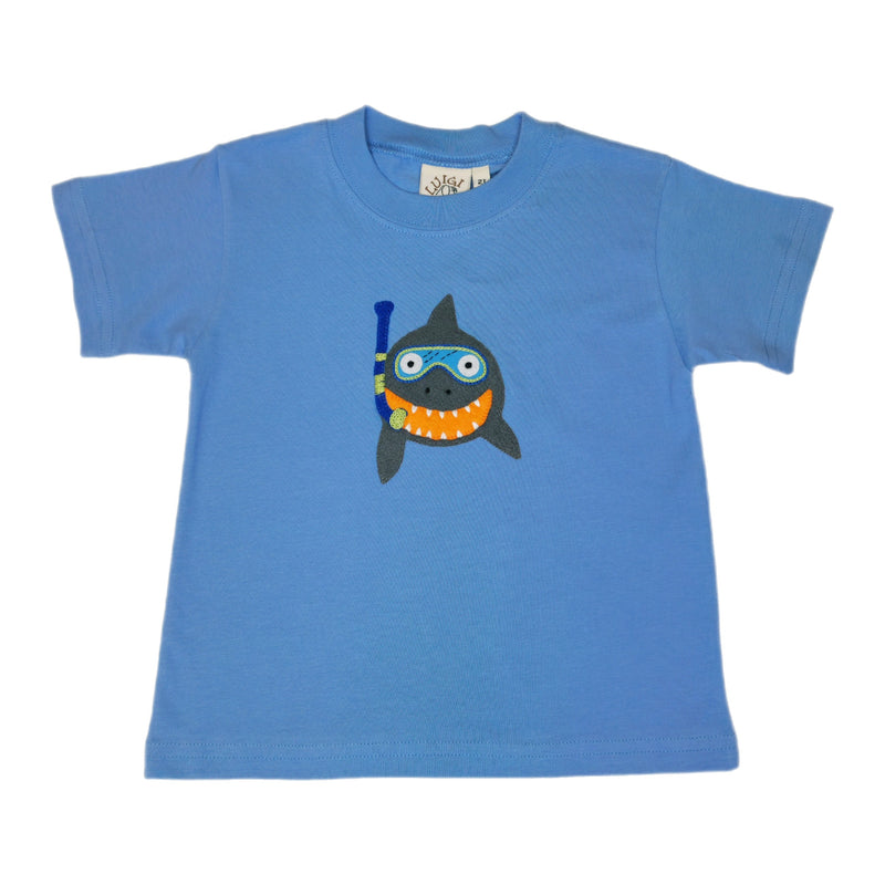 Shark w/ Snorkel Chambray Shirt - Born Childrens Boutique