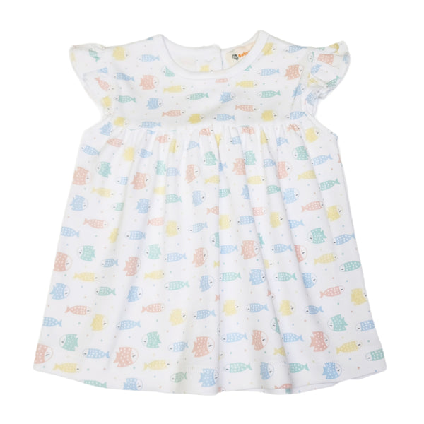 Flutter Sleeve Swing Top Fish Print - Born Childrens Boutique
