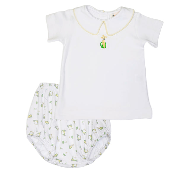 KB070/IDC005 Golf Peter Pan Bloomer Set - Born Childrens Boutique