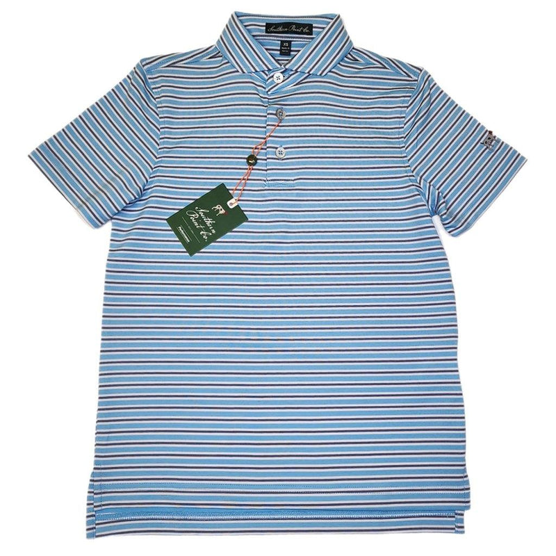 YOUTH CADDIE STRIPE PERFORMANCE POLO - Born Childrens Boutique