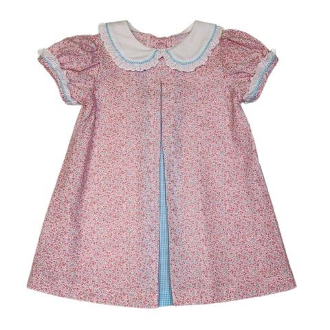 Pink/Aqua Garden Reeve Lace Dress - Born Childrens Boutique