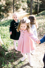 Pre-Order Marae Princess Bow Back Coat, Light Pink - Born Childrens Boutique