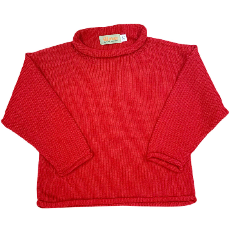 Dark Red Roll Neck Sweater - Born Childrens Boutique