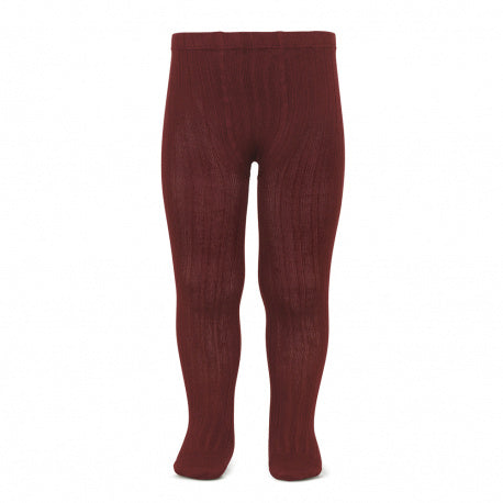 Ribbed Tights Burgandy - Born Childrens Boutique