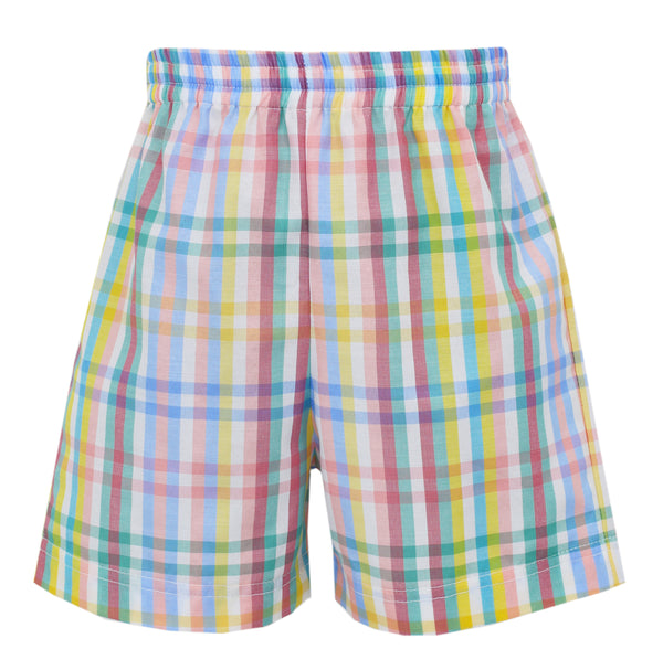 Claire & Charlie Boy's Short Multi Color Plaid - Born Childrens Boutique