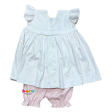 Pink Dot Button Back Sundress with Bloomers - Born Childrens Boutique